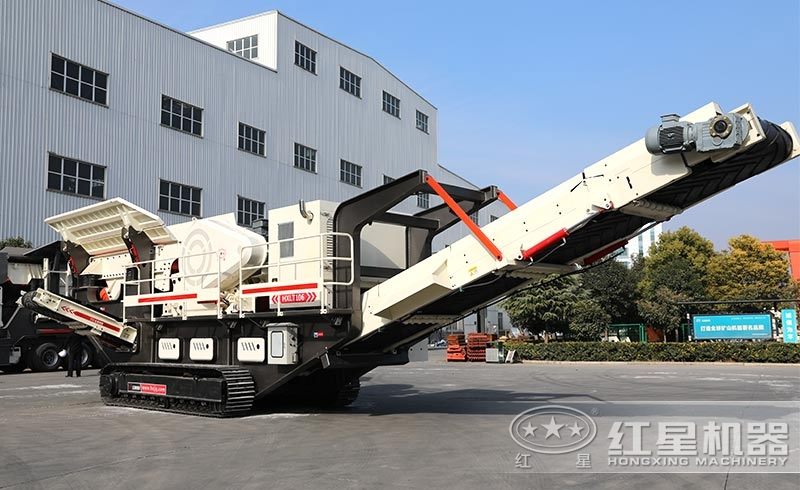 履帶移動(dòng)式小型石頭破碎機(jī)，環(huán)保安全