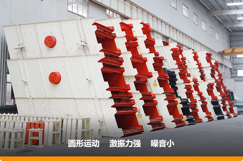 圓振動(dòng)篩，篩孔尺寸為5-80mm，處理能力32-276t/h