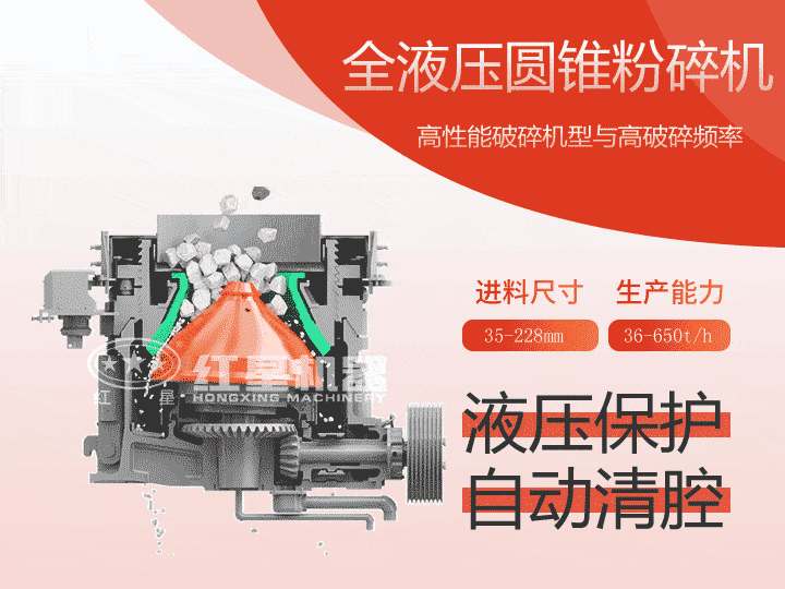 全液壓圓錐粉碎機(jī)，產(chǎn)量36-650t/h