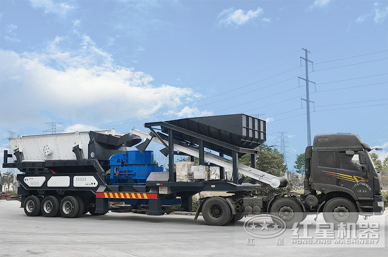 輪胎式移動車載打砂機，車頭拉著走，輕松上路安裝便捷