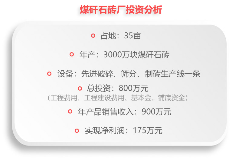 煤矸石磚廠投資分析，利潤(rùn)一覽表