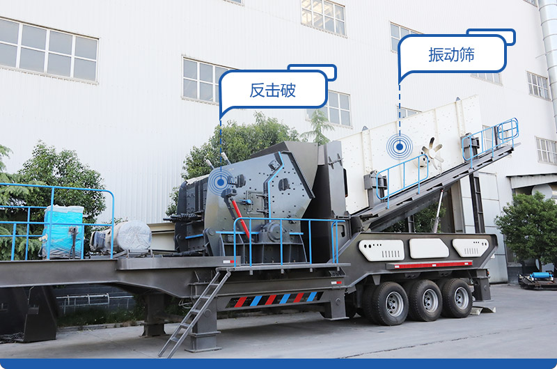 小型移動磕石機，配置反擊破